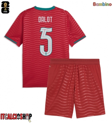 Portogallo Diogo Dalot #5 Prima Maglia Bambino Mondiali 2026 Manica Corta (+ Pantaloni corti)
